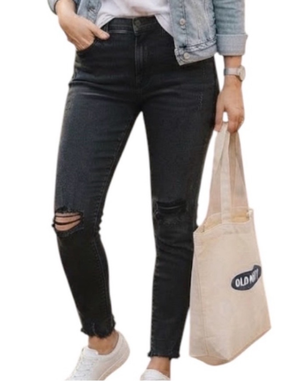 OLD NAVY Rockstar Dark Distressed Skinny Jeans Size 6